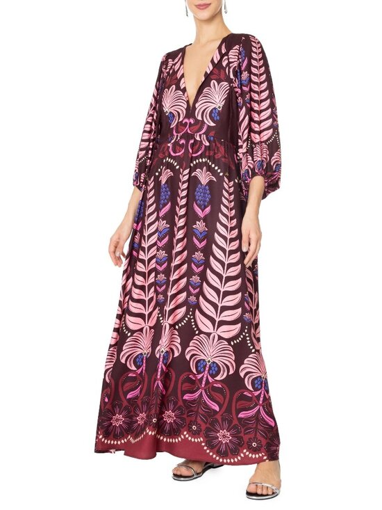 FARM Rio Dresses & Skirts - Farm Rio Tropical Splendor Magenta Long Dress